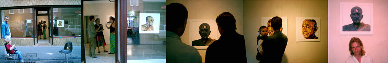 Bildreihe mit Impressionen von der Ausstellung Na Hin der Künstler Mark und Andrea Markand