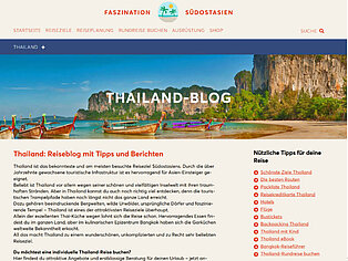 Inhaltsbeispiel der Reiseziele des E-Books Faszination Thailand
